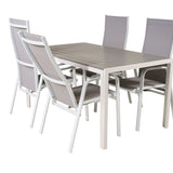 Jídelní stůl Break - Bílá Alu / Šedá Aintwood - 150*90 + Copacabana Recliner Chai