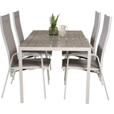 Jídelní stůl Break - Bílá Alu / Šedá Aintwood - 150*90 + Copacabana Recliner Chai