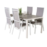 Jídelní stůl Break - Bílá Alu / Šedá Aintwood - 150*90 + Copacabana Recliner Chai