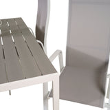 Jídelní stůl Break - Bílá Alu / Šedá Aintwood - 150*90 + Copacabana Recliner Chai