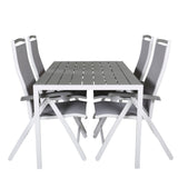 Jídelní stůl Break - Bílá Alu / Šedá Aintwood - 150*90+Albany Chair 5:pos - Whi