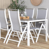 Jídelní stůl Break - Bílá Alu / Šedá Aintwood - 150*90+Albany Chair 5:pos - Whi