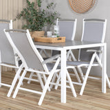 Jídelní stůl Break - Bílá Alu / Šedá Aintwood - 150*90+Albany Chair 5:pos - Whi