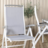 Jídelní stůl Break - Bílá Alu / Šedá Aintwood - 150*90+Albany Chair 5:pos - Whi