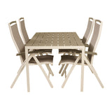 Jídelní stůl Break - Bílá Alu / Šedá Aintwood - 150*90+Albany Chair 5:pos - Whi