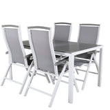 Jídelní stůl Break - Bílá Alu / Šedá Aintwood - 150*90+Albany Chair 5:pos - Whi