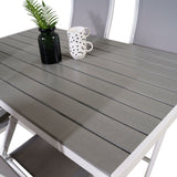 Jídelní stůl Break - Bílá Alu / Šedá Aintwood - 150*90+Albany Chair 5:pos - Whi