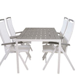 Jídelní stůl Break - Bílá Alu / Šedá Aintwood - 150*90+Albany Chair 5:pos - Whi