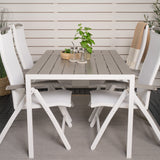 Jídelní stůl Break - Bílá Alu / Šedá Aintwood - 150*90+Albany Chair 5:pos - Whi