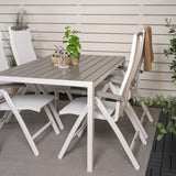 Jídelní stůl Break - Bílá Alu / Šedá Aintwood - 150*90+Albany Chair 5:pos - Whi