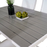 Jídelní stůl Break - Bílá Alu / Šedá Aintwood - 150*90+Albany Chair 5:pos - Whi