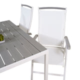 Jídelní stůl Break - Bílá Alu / Šedá Aintwood - 150*90+Albany Chair 5:pos - Whi
