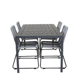 Jídelní stůl Break - 150*90 Black Alu / Black Aintwood +Lindos Jídelní židle - Bl