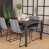 Jídelní stůl Break - 150*90 Black Alu / Black Aintwood +Lindos Jídelní židle - Bl