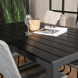 Jídelní stůl Break - 150*90 Black Alu / Black Aintwood +Lindos Jídelní židle - Bl