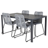 Jídelní stůl Break - 150*90 Black Alu / Black Aintwood +Lindos Jídelní židle - Bl