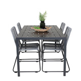 Jídelní stůl Break - 150*90 Black Alu / Black Aintwood +Lindos Jídelní židle - Bl