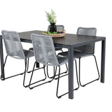 Jídelní stůl Break - 150*90 Black Alu / Black Aintwood +Lindos Jídelní židle - Bl