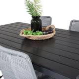 Jídelní stůl Break - 150*90 Black Alu / Black Aintwood +Lindos Jídelní židle - Bl