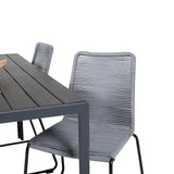 Jídelní stůl Break - 150*90 Black Alu / Black Aintwood +Lindos Jídelní židle - Bl