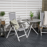 Parma cafébord ø90 - Bílá Alu / Šedá Aintwood+Albany Chair 5:pos - Bílá Alu / Šedá textilie / Aintwood_2
