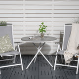 Parma cafébord ø90 - Bílá Alu / Šedá Aintwood+Albany Chair 5:pos - Bílá Alu / Šedá textilie / Aintwood_2