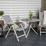 Parma cafébord ø90 - Bílá Alu / Šedá Aintwood+Albany Chair 5:pos - Bílá Alu / Šedá textilie / Aintwood_2