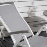 Parma cafébord ø90 - Bílá Alu / Šedá Aintwood+Albany Chair 5:pos - Bílá Alu / Šedá textilie / Aintwood_2