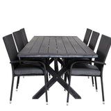 Rives Jídelní stůl 200*100cm - Černá akácie + křeslo Anna (stohovatelné) - Black_6