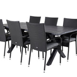 Rives Jídelní stůl 200*100cm - Černá akácie + křeslo Anna (stohovatelné) - Black_6