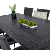 Rives Jídelní stůl 200*100cm - Černá akácie + křeslo Anna (stohovatelné) - Black_6