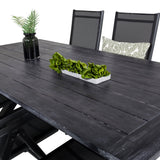 Rives Jídelní stůl 200*100cm - Černá Acacia+Break 5:pos Židle - Black alu / Black Textilene_6