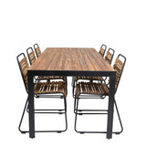 Bois Jídelní stůl 200*100cm - Černé nohy / Akácie + Bois Jídelní židle - Black Al