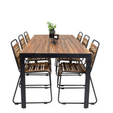 Bois Jídelní stůl 200*100cm - Černé nohy / Akácie + Bois Jídelní židle - Black Al