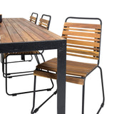 Bois Jídelní stůl 200*100cm - Černé nohy / Akácie + Bois Jídelní židle - Black Al