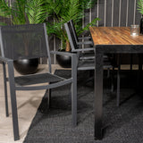 Bois Jídelní stůl 200*100cm - Černé nohy / Acacia + Copacabana Arm Chair (stacka