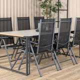 Texas Jídelní stůl 200*100 - Černá Alu / Teak / Šedý kámen ve spreji+Break 5:pos Cha