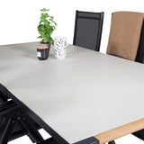Texas Jídelní stůl 200*100 - Černá Alu / Teak / Šedý kámen ve spreji+Break 5:pos Cha