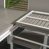 Jídelní stůl Albany 224/324*100 - Bílá Alu / Šedá Aintwood + Copacabana Recliner