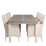 Albany Table - 224/324 - White/Grey - Malin Karmstol med dyna - Vit / grå dyna 6