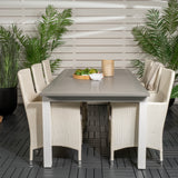 Albany Table - 224/324 - White/Grey - Malin Karmstol med dyna - Vit / grå dyna 6