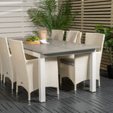 Albany Table - 224/324 - White/Grey - Malin Karmstol med dyna - Vit / grå dyna 6