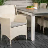 Albany Table - 224/324 - White/Grey - Malin Karmstol med dyna - Vit / grå dyna 6