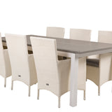 Albany Table - 224/324 - White/Grey - Malin Karmstol med dyna - Vit / grå dyna 6