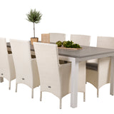 Albany Table - 224/324 - White/Grey - Malin Karmstol med dyna - Vit / grå dyna 6