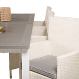 Albany Table - 224/324 - White/Grey - Malin Karmstol med dyna - Vit / grå dyna 6