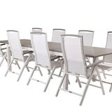 Albany Table - 224/324 - White/Grey - Albany 5:pos Stol - Vit Aluminium/vit textilene/aintwood 8