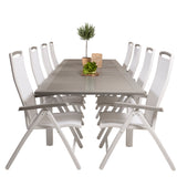 Albany Table - 224/324 - White/Grey - Albany 5:pos Stol - Vit Aluminium/vit textilene/aintwood 8