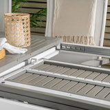 Albany Table - 224/324 - White/Grey - Albany 5:pos Stol - Vit Aluminium/vit textilene/aintwood 6