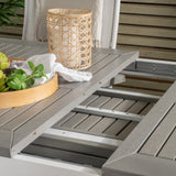 Albany Table - 224/324 - White/Grey - Albany 5:pos Stol - Vit Aluminium/vit textilene/aintwood 6